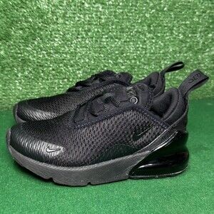 Nike Air Max 270 Triple Black AO2372-006 Preschool Kids Size 11C